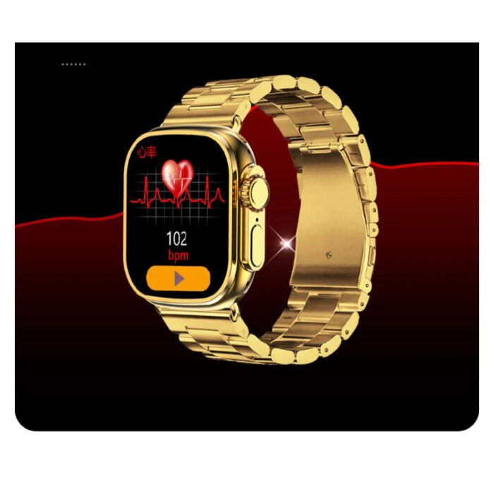 M9 Ultra Max Gold Edition Luxury Stainless Steel Sports Heart Rate Health Monitoring Watch Smart Watch - Image 8