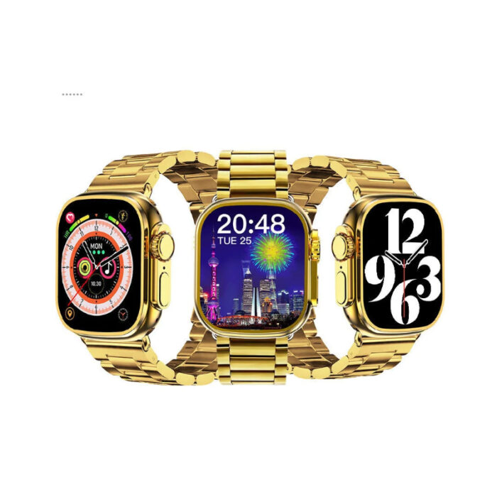 M9 Ultra Max Gold Edition Luxury Stainless Steel Sports Heart Rate Health Monitoring Watch Smart Watch - Image 3