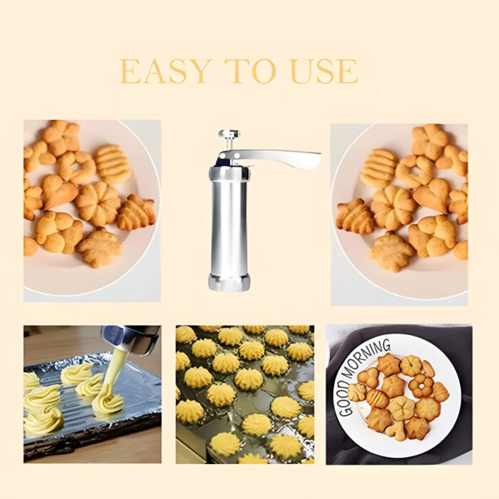 Multi-Pattern Cookie Press Machine DIY Biscuit Maker With 20 Disc Shapes And Stencils - Image 7