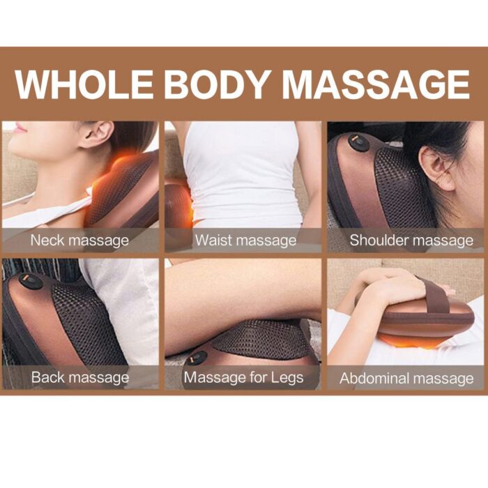 Multi-Function Electric Cervical Body Massage Pillow with Deep-Kneading Heated Massage Nodes - Image 7