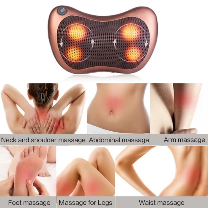 Multi-Function Electric Cervical Body Massage Pillow with Deep-Kneading Heated Massage Nodes - Image 5