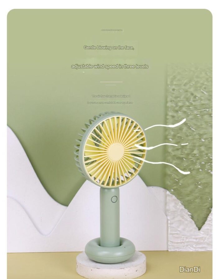 BD 5626 Mini Portable Rechargebale Handheld/Desktop Fan With Adjustable Wind Speed, Illuminated Power Swtich, Ring Base - Image 5
