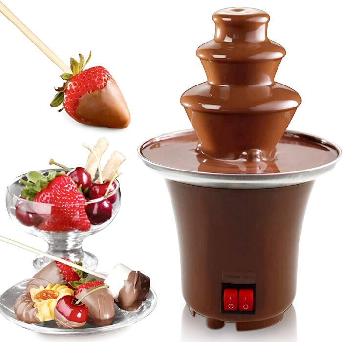BD-017 Electric 3-Tier Mini Chocolate Fondue Fountain —An Elegant Addition to Your Dessert Table - Image 3