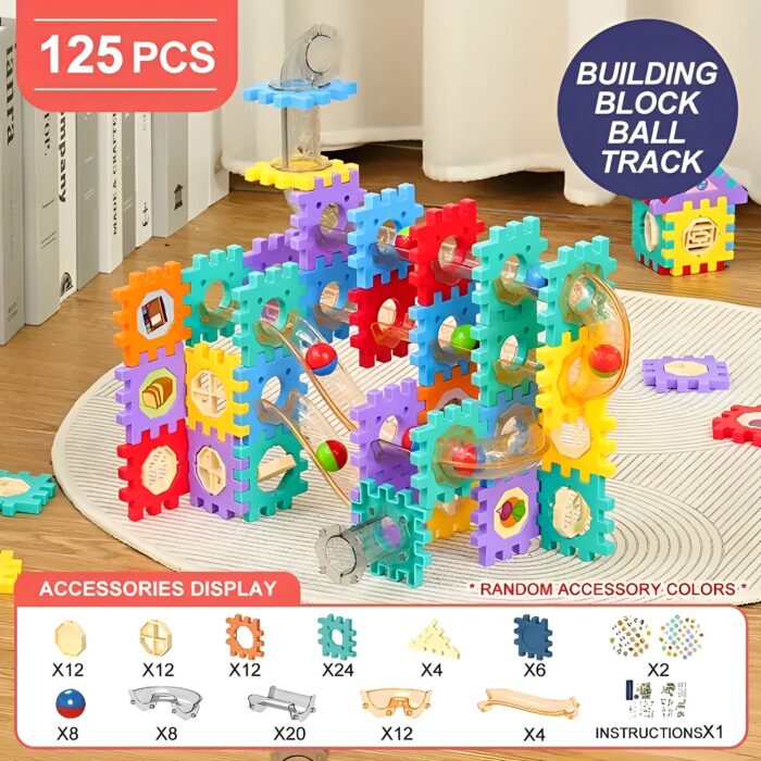 125Pcs DIY Creative Pipeline Rolling Ball Building Blocks Marble Drop Set - Image 3