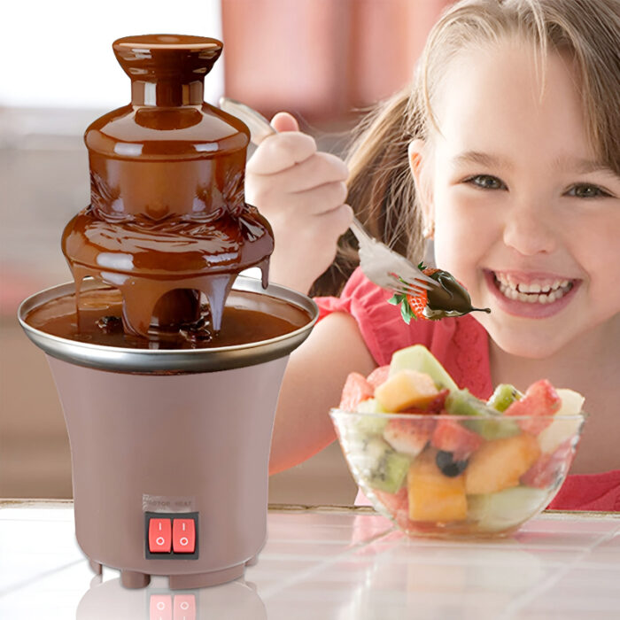 BD-017 Electric 3-Tier Mini Chocolate Fondue Fountain —An Elegant Addition to Your Dessert Table - Image 4