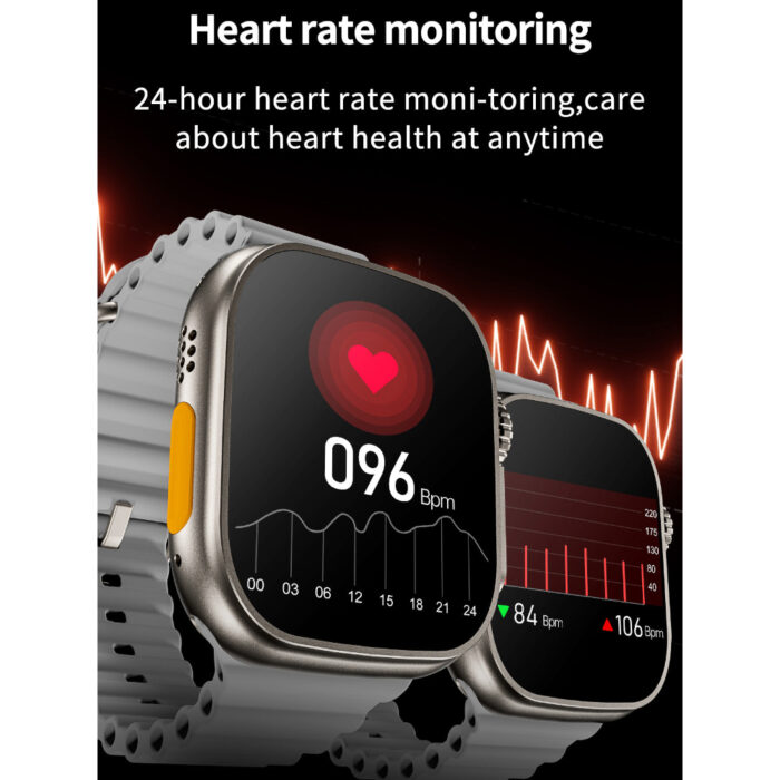 Smart Watch S9 Ultra Bluetooth Call Heart Rate Fitness Tracker With 3 Straps - Image 9