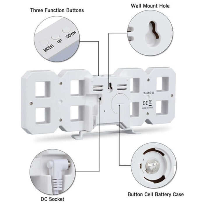 Multi-Functional Modern Design 3D LED Digital Clock - Image 10