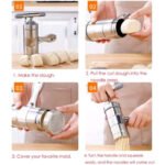 Mini Portable Manual Operation Stainless Steel Pasta Maker With 3 Press Molds - Image 5