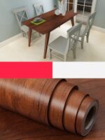 60cm X 200cm Waterproof Wood Vinyl Wallpaper Roll Self Adhesive Contact Paper Doors Cabinet Decorative Sticker - Image 2