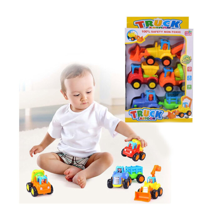 Set Of 4 Durable Friction Powered Construction Vehicles For Kids - Image 2