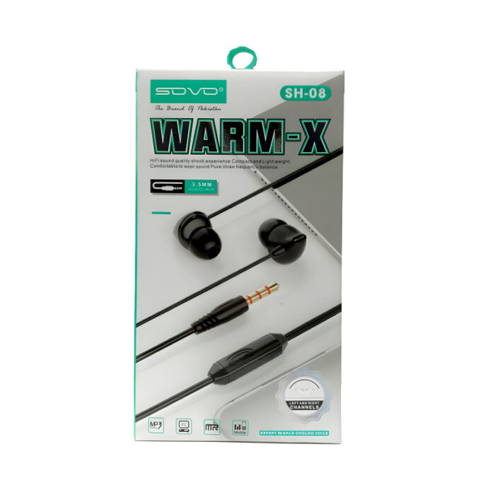 SOVO SH-08 Warm-X 3.5mm Audio Jack Compact, Lightweight & Hi-Fi Sound Quality Handsfree - Image 5