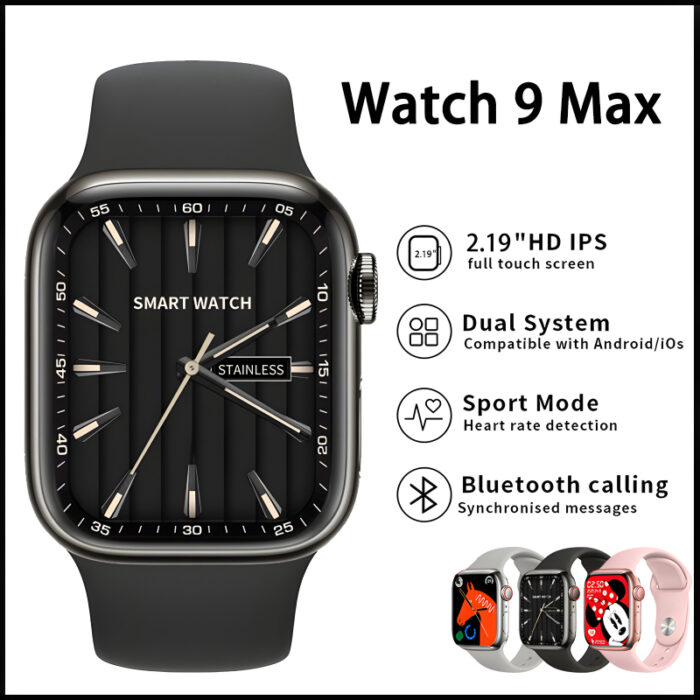 Watch 9 Max Series 9 Big 2.19-Inch Narrow Edges Screen, Bluetooth Calling, Wireless Charging Smartwatch - Image 1