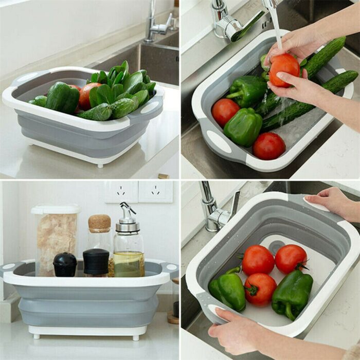 4-In-1 Multiboard High Quality Drain Basket Foldable For Kitchen Fruits - Image 6