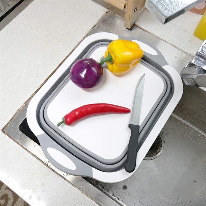 4-In-1 Multiboard High Quality Drain Basket Foldable For Kitchen Fruits - Image 2