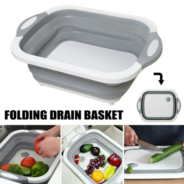 4-In-1 Multiboard High Quality Drain Basket Foldable For Kitchen Fruits - Image 3