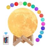 Moon Lamp 3D Print Moonlight LED Rechargeable Table Desk Lamp 12CM With Remote - Image 10