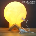 Moon Lamp 3D Print Moonlight LED Rechargeable Table Desk Lamp 12CM With Remote - Image 11