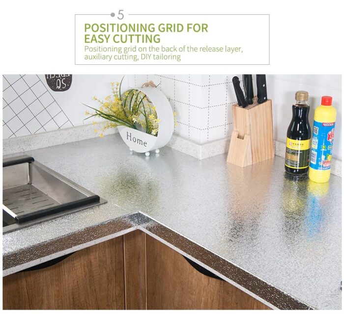 40 X 200cm Kitchen Oil-Proof Waterproof Stickers Aluminum Self Adhesive Wall Sticker DIY Wallpaper - Image 4