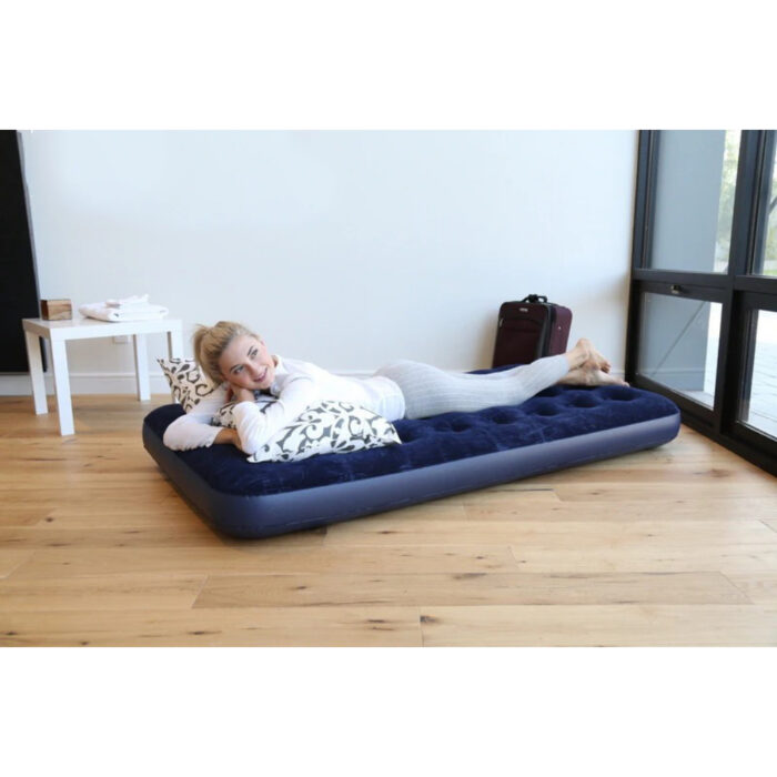 185 x 76 x 22cm Flocked Air Bed Honeycomb Home Mattress Indoor Outdoor - Image 3