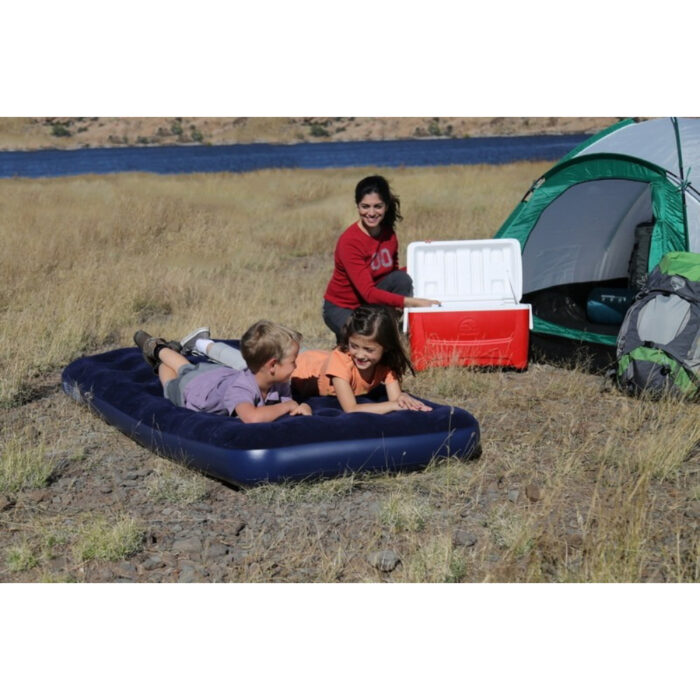 185 x 76 x 22cm Flocked Air Bed Honeycomb Home Mattress Indoor Outdoor - Image 6