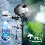 Mini Outdoor Snowfall LED IP65 Moving Snow Garden Snowflake Lamp Set - Image 8