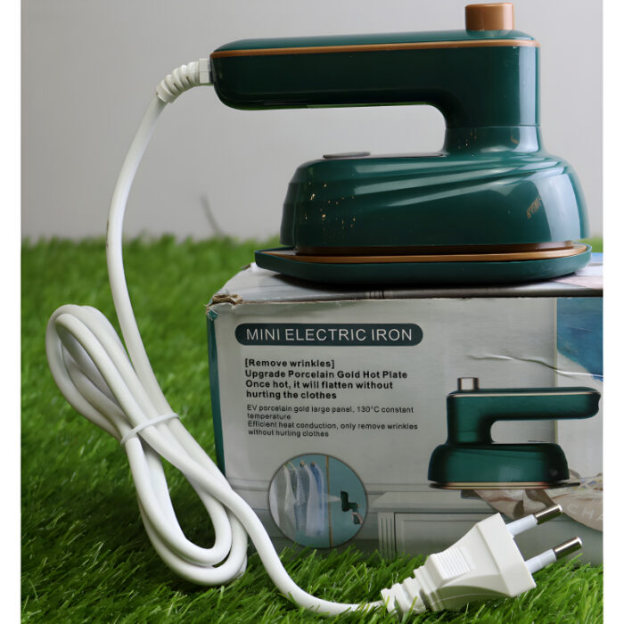 Mini Compact EV Porcelain Gold Electric Iron Effortless Precision With 130°C Constant Temperature For Efficient Dry And Wet Ironing - Image 3