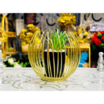 Artisan Crafted High-Quality Metal Alloy Sphere Planter For Elegant Room Decor - Image 2