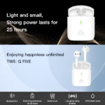 THREE PEACHES TWS Q Five Bluetooth 5.3 Noise-Cancelling, IPX4 Waterproof Elegant Design Earbuds - Image 11
