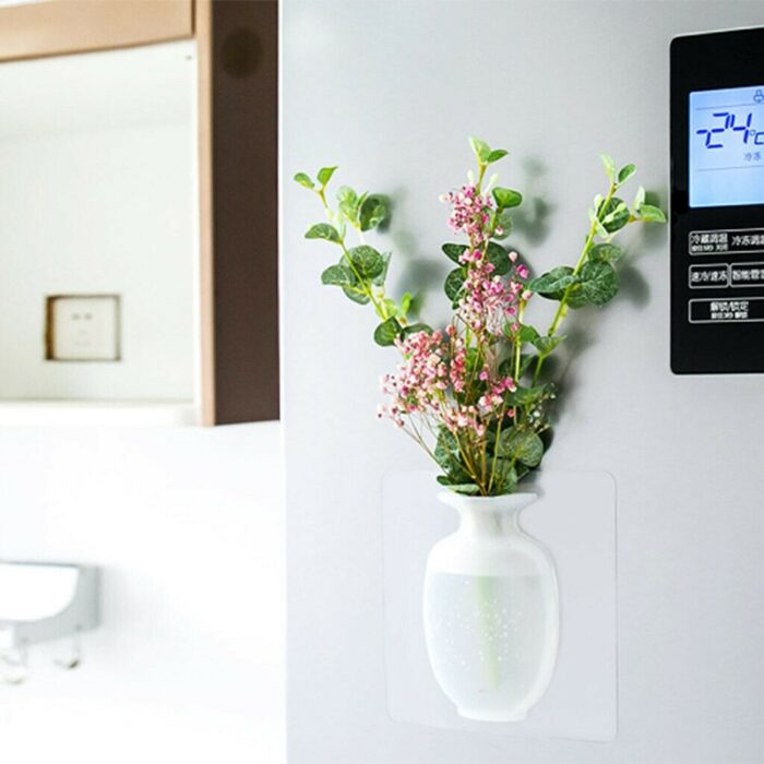 Sticky Vase Wall Mounted Plant Holder Decorative Flower Display Vase Wall Decor - Image 2