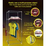 Clothes Closet Wardrobe Storage Organizer With Hanging Rack - Image 4