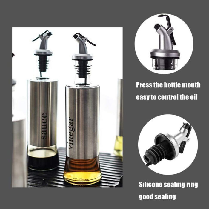 500ml High-Quality Stainless-Steel Covered Smart Glass Oil Bottle - Image 6