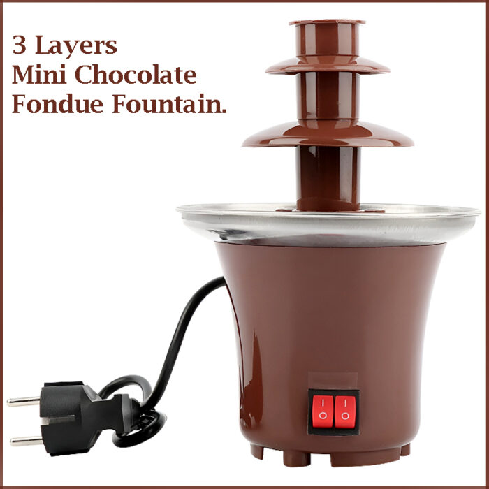BD-017 Electric 3-Tier Mini Chocolate Fondue Fountain —An Elegant Addition to Your Dessert Table - Image 6