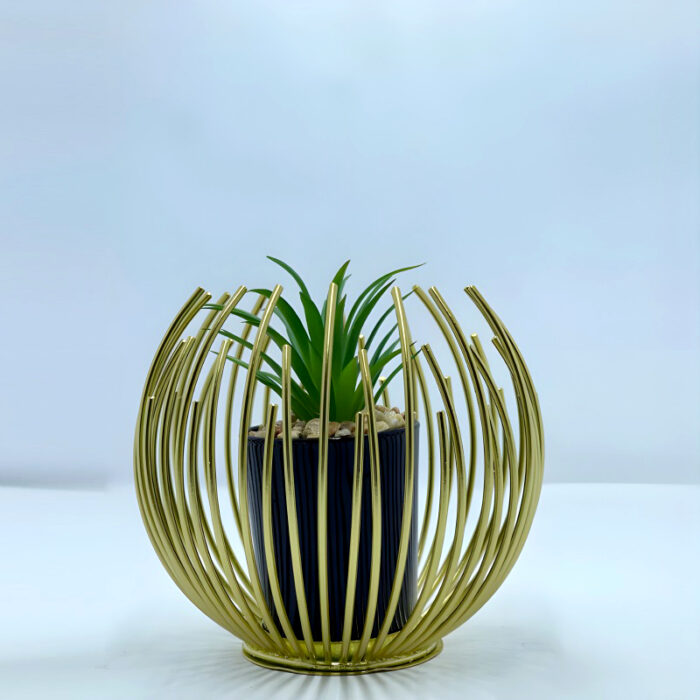 Artisan Crafted High-Quality Metal Alloy Sphere Planter For Elegant Room Decor - Image 6