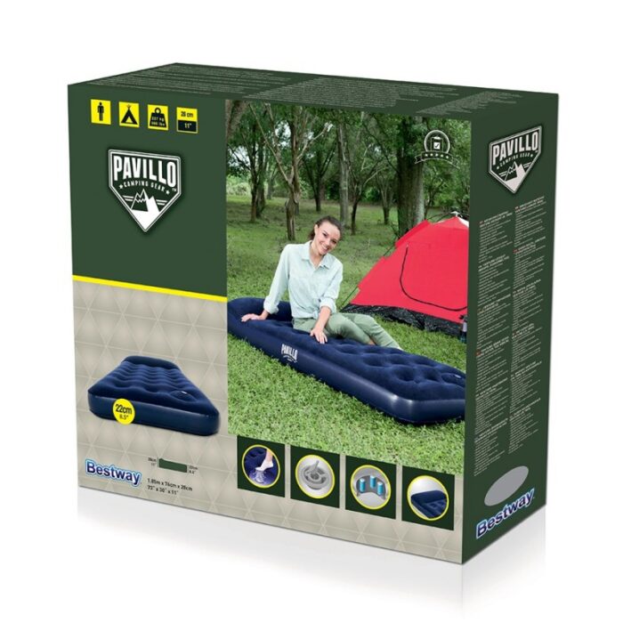 Bestway 67223 Inflatable Single Air Bed Camping Outdoor Indoor Air Mattress - Image 2