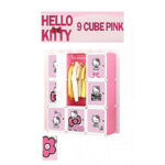 Hello Kitty 9 Cube Wardrobe Cabinet For Kids With Hanging Rod DIY Rack - Image 2