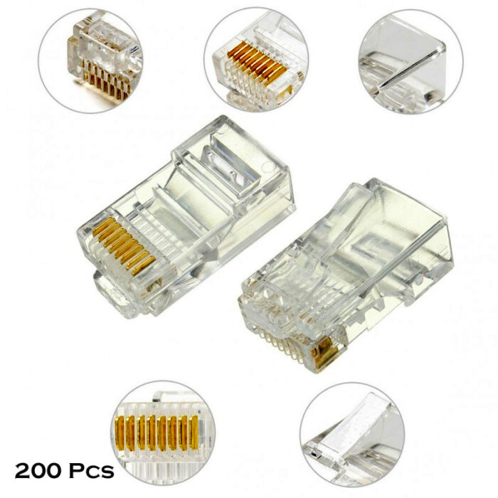200 Pcs RJ45 CAT6 Pass Through And Foldable Shrapnel Design Ethernet Cable Connectors - Image 8