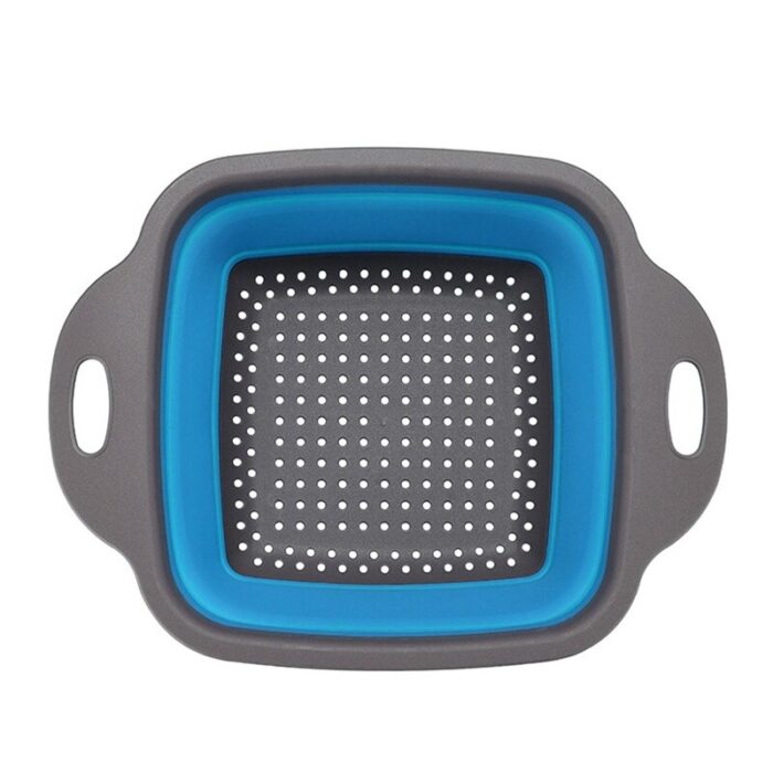 Foldable Silicone Square Drain Basket Collapsible Kitchen Organizer Fruit Vegetable Strainers - Image 10