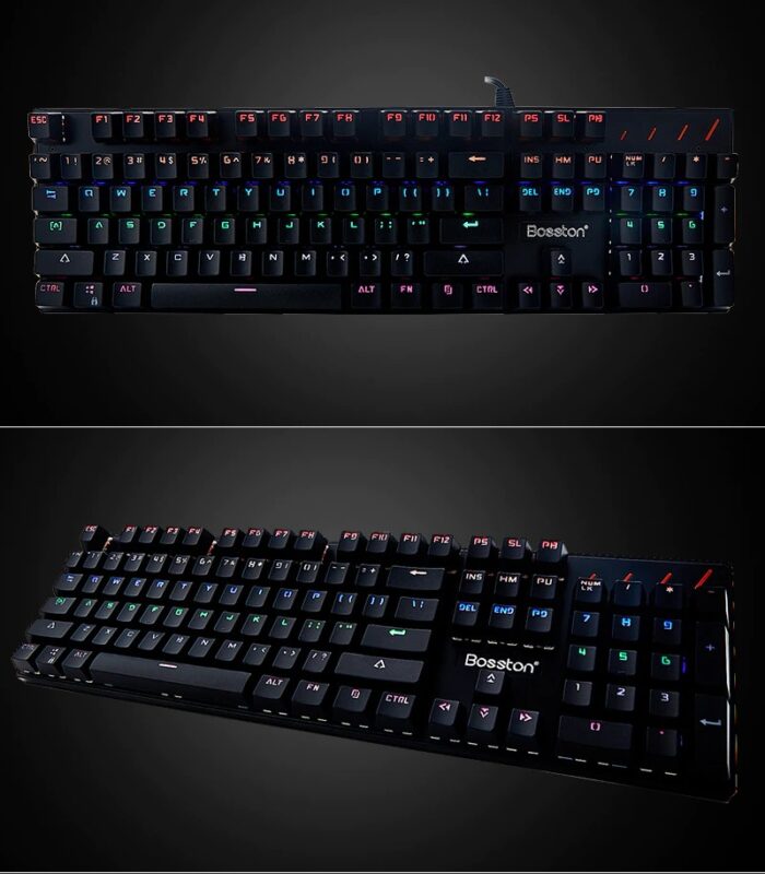 BOSSTON MK912 Wired Mechanical Keyboard RGB Key Click Colorful Backlight USB Luminous Keyboard - Image 5