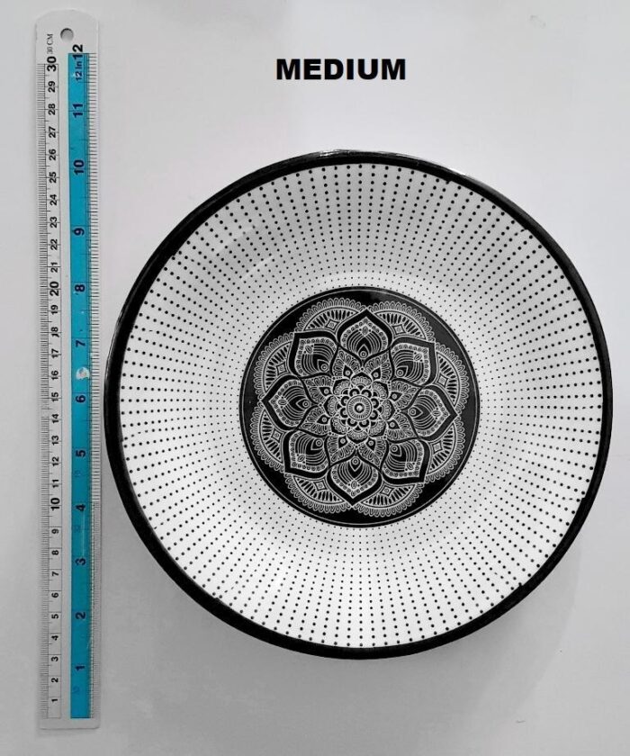 Set Of Three Printed Dinner Plates Double Glazed Melamine Small Medium-Large Size - Image 4
