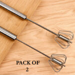 Pack Of 2 Stainless Steel Hand Pressure Rotating Semi-Automatic Mixer Coffee Milk Mixing Tools - Image 9