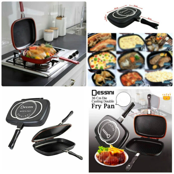 Dessini 40CM Non – Stick Double Sided Pressure Grill Pan - Image 3
