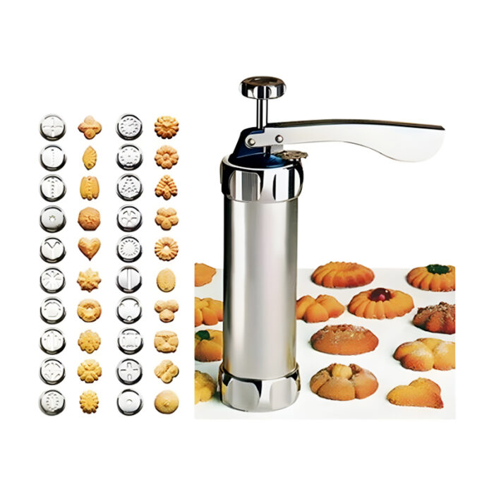 Multi-Pattern Cookie Press Machine DIY Biscuit Maker With 20 Disc Shapes And Stencils - Image 8