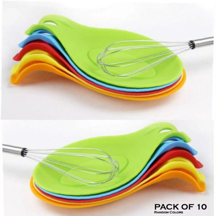 Pack Of 10 Heat-Resistant Spoon Shelf Rest Spatula Holder Kitchen Storage Tool Scoop Bracket Stands - Image 4