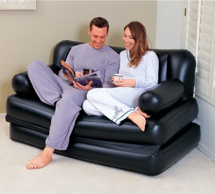 5 In 1 Foldable Inflatable Sofa Multifunctional Furniture Garden Bedroom Sofa Portable Camping Bed For 2 Person - Image 6