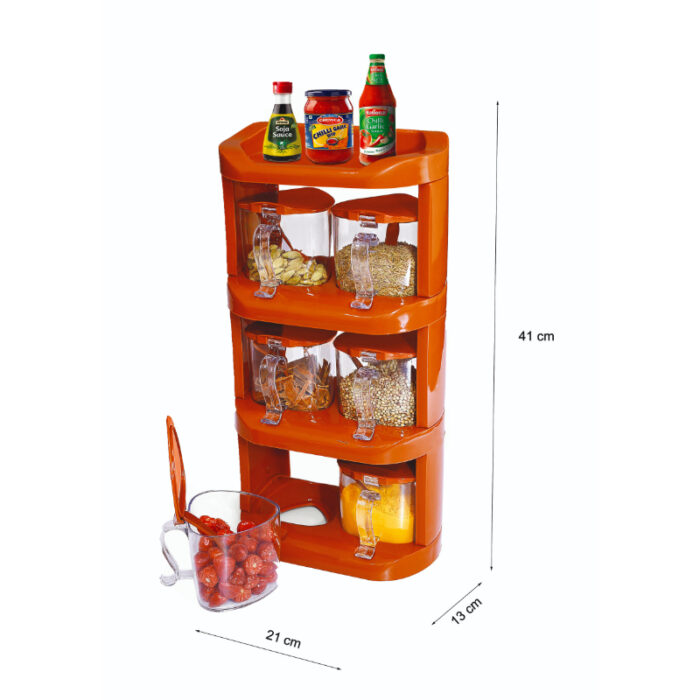 Pretty Neat 4 Tier New Vertical Style Spice Rack 6 PCs Set - Image 1