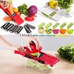 Slicer Vegetable Cutter Grater Chopper Six Interchangeable Blades With Hand Protector - Image 7
