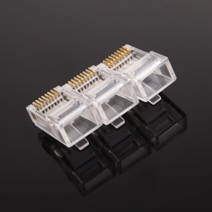 100Pcs/Bag QS6016S Gold Plated Network Cat6 Modular Plug UTP Connector RJ45 Plug - Image 4