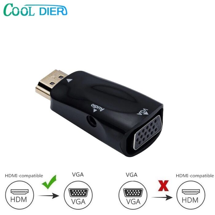 HDMI Male To VGA 15 Pin Female Adapter Audio Video Converter HD 1080P For PC Laptop TV Box Computer Display - Image 7