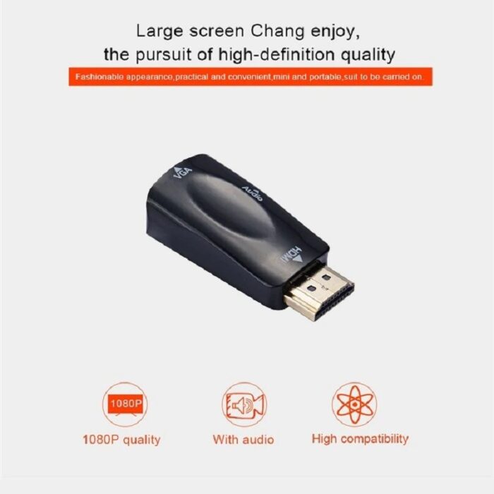 HDMI Male To VGA 15 Pin Female Adapter Audio Video Converter HD 1080P For PC Laptop TV Box Computer Display - Image 6