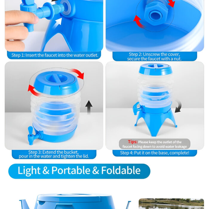 3.5-Liter Mini Portable Manual Foldable Multi-Purpose Beverage Dispenser - Image 4